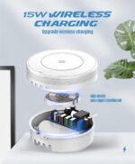 AW003 32W Desktop Wireless Charging Station with 4-Port PD/QC3.0 Fast Charging