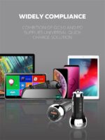 ⁦شاحن سيارة (PD) 2منافذ يو اس بي + تايب سي موديل C1 قدرة شحن 36 وات مع كبل شحن تايب سي⁩ - الصورة ⁦6⁩