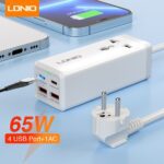 ⁦SC1418 محول شاحن متعدد الوظائف -منافذ USB، النوع C، ومقبس تمديد 2متر.⁩ - الصورة ⁦2⁩