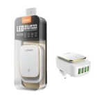 A4405 LDNIO | Fast Charging 22W 4 Port Home USB Wall Chargers With LED Light With cable  Lightning