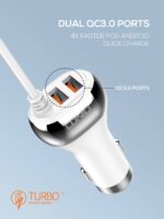 C504 2 USB QC3.0 3 Socket Adapter Car Charger 36W - Image 9