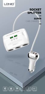 C504 2 USB QC3.0 3 Socket Adapter Car Charger 36W - Image 3