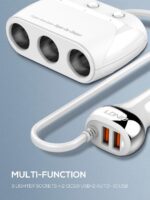 C504 2 USB QC3.0 3 Socket Adapter Car Charger 36W - Image 7