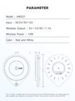 AW001 LDNIO FAST WIRELESS CHARGER 10W  WITH LED LAMP ORIGINAL - Image 13