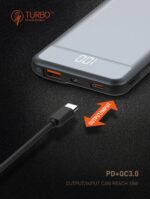 PQ1015 LDNIO Power Bank, 10000mah, Output Type-C, 18W, Support Fast Charging -Grey - Image 6