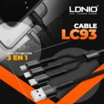 LC93 - LDNIO  3 IN 1 Ultra Strong CABLE 1.2M Black - Image 10
