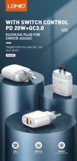 A2424C - 20W Switch Control Fast Charger with Type-C Cable - Image 3