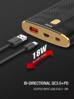 PQ1010 10000mAh Power Bank With PD Port + QC3.0 18W Super Dast Charging Station - Image 7