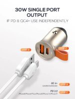 C509Q PD + QC4.0 30W Fast Car Charger With  Micro Cable - Image 7