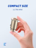 C506Q - 30W ULTRA Mini Zinc Alloy Shell Car Charger With micro Cable - Image 3