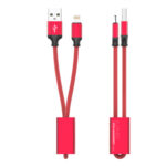 LC98 Ldnio Portable Charge And Sync Lightning Cable 25CM With Keychain - Red