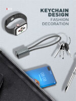 LC98 Ldnio Portable Charge And Sync Lightning Cable 25CM With Keychain - Red - Image 4