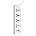 SC4408 | 4 AC Outlets Universal Power Strip Overload Protector Electric Extension