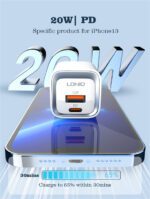 A2318C - Wall Charger 20W PD+QC Fast with Type-c to Lightning Cable - Image 5