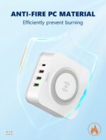 ⁦AW004-شاحن ديسك توب لدنيو لاسلكي15وات، 4 منافذ للشحن السريع 32وات⁩ - الصورة ⁦10⁩