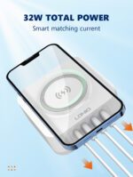 ⁦AW004-شاحن ديسك توب لدنيو لاسلكي15وات، 4 منافذ للشحن السريع 32وات⁩ - الصورة ⁦5⁩