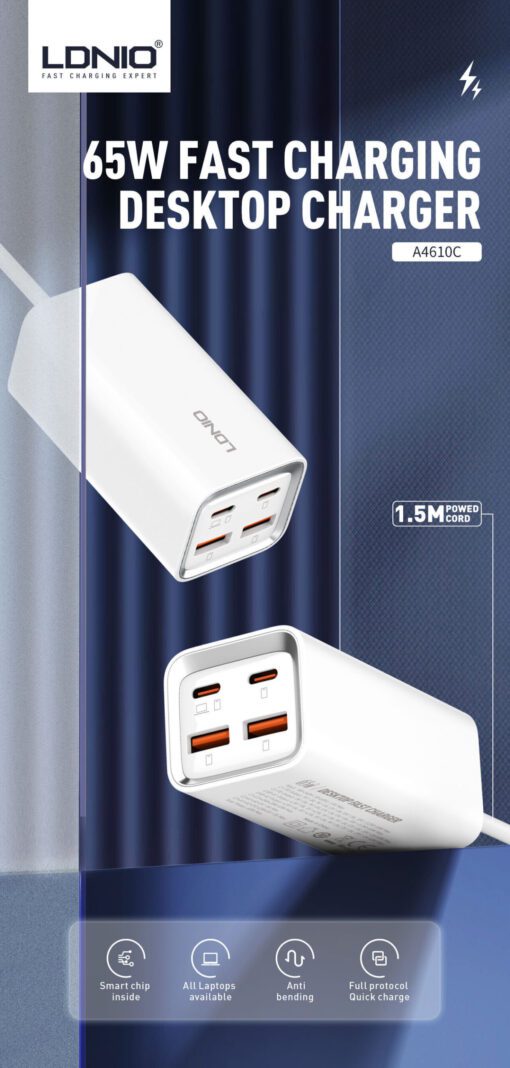 65W Multi-ports Desktop Charging Station A4610C - Image 3