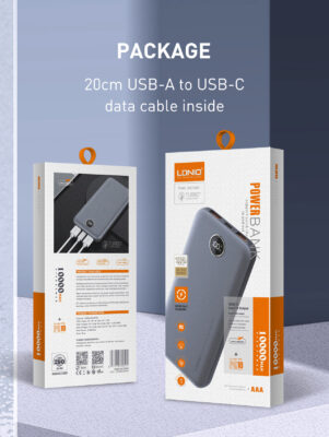 ⁦بنك طاقة بشاشة عرض رقمية LED فائق النحافة 10000 مللي أمبير في الساعة PQ10⁩ - الصورة ⁦15⁩