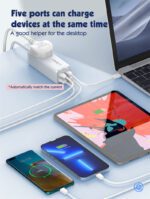 ⁦SC1418 محول شاحن متعدد الوظائف -منافذ USB، النوع C، ومقبس تمديد 2متر.⁩ - الصورة ⁦11⁩