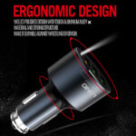 ⁦C703Q | شاحن سياره سريع ثلاثه منافذ ،  قدرة شحن كلية تصل الى 36 واط، يدعم الشحن السريع، مع كبل مايكرو صغير الحجم وخفيف الوزن⁩ - الصورة ⁦2⁩