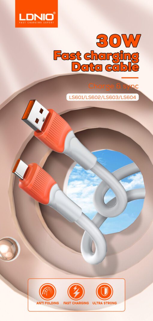 LS601- 30W Fast Charging Multi USB3.0 Data Cable USB To Type-C - Image 5