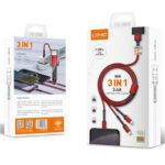 ⁦LC93 - كابل شحن الموبايل 3 في 1 قوي جدا من لدنيو | احمر⁩ - الصورة ⁦7⁩