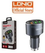 ⁦C703Q | شاحن سياره سريع ثلاثه منافذ ،  قدرة شحن كلية تصل الى 36 واط، يدعم الشحن السريع، مع كبل مايكرو صغير الحجم وخفيف الوزن⁩ - الصورة ⁦8⁩