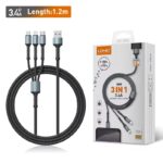 LC93 - LDNIO  3 IN 1 Ultra Strong CABLE 1.2M Black
