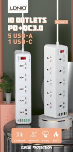 SC10610 LDNIO  Power Socket PD 30W Fast Charging Smart Power Strips - Image 4