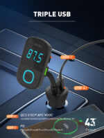 C705Q LDNIO | 45W Car charger bluetooth 5.0 player with USB To lightning Cable - Image 2