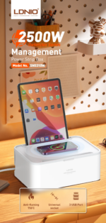 SN5310W LDNIO|15W Wireless Smart Power Strip 2 M Cord Extension Socket with PD/QC/AUTO-ID ports - Image 2