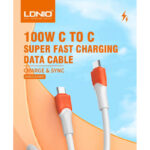 LC601C LDNIO | 100w Super Fast Charging USB C to Type C Charging Data Cable 48Gbps Date Transfer Thunderbolt USB C Cable