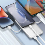 PQ13 LDNIO | 10000mAh Power Bank with Built-in Cables - 22.5W MAX | White - Image 2