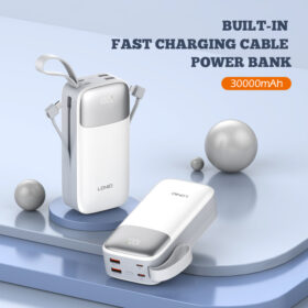 PQ30 | LDNIO 30000mAh Power Bank built-in dual cable 22.5w Fast charging