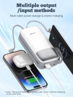 PQ30 | LDNIO 30000mAh Power Bank built-in dual cable 22.5w Fast charging - Image 3