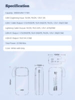 PQ30 | LDNIO 30000mAh Power Bank built-in dual cable 22.5w Fast charging - Image 18