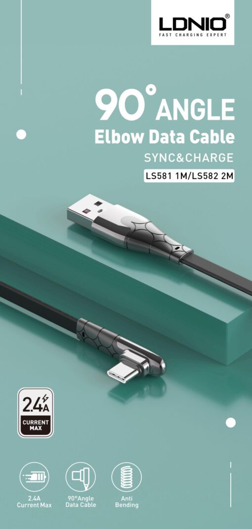 LS582 | LDNIO Charging 2.4A Cable Lightning For iPhone 2M - Image 2