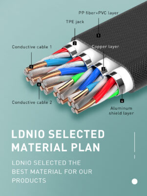 ⁦LS582 | لدنيو كابل شحن 2.4 أمبير يو اس بي الى تايب سي 2 متر⁩ - الصورة ⁦8⁩