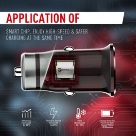 ⁦C304Q | شاحن سيارة لدنيو سريع بمنفذ USB، بقوة 18 وات مع كبل شحن تايب سي⁩ - الصورة ⁦11⁩