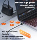 LC441C | LDNIO Cable 65W Type-C to Type-C Cable support PD and AC Fast Charging For Mobile Phone 1M - Image 3