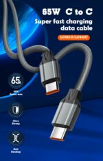 LC441C | LDNIO Cable 65W Type-C to Type-C Cable support PD and AC Fast Charging For Mobile Phone 1M - Image 2