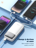 PQ20 | LDNIO 20000mAh Power Bank built-in dual cable 22.5w Fast charging - Image 2