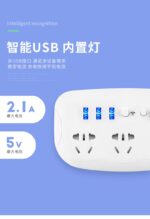Yondson EU Power Strip With 3 Outlets and 3 USB Port With Light and remote control color pink - Image 8