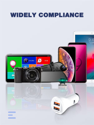 ⁦C511Q | شاحن سيارة 2منافذ يو اس بي  قدرة شحن 36 وات مع كبل شحن تايب سي⁩ - الصورة ⁦4⁩