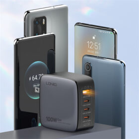 ⁦Q408 | شاحن لدنيو 100 واط جان فائق السرعة 3 مخارج تايب سي و مخرج يو اس بي⁩ - الصورة ⁦12⁩