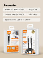 LC922C | LDNIO 240W High Power PD3.1 Fast Charging Data Cable |2M - Image 9