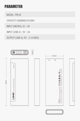 PR1018 | LDNIO Mini power bank With 5000mAh/18.5Wh Capacity For iPhone Charging Mobile Phone USB Devices - Image 14