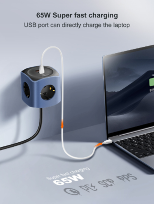 SE3338 | LDNIO 6 in 1 EU Power Socket Adapter Desktop Charger 65W USB-C - Image 7