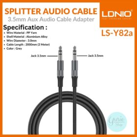 LS-Y82a | كابل صوت 3.5 ملم من لدنيو ابيض 2 متر