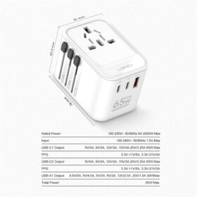 Z6 | LDNIO 3 USB Ports 65W GaN Travel Adapter - Image 4